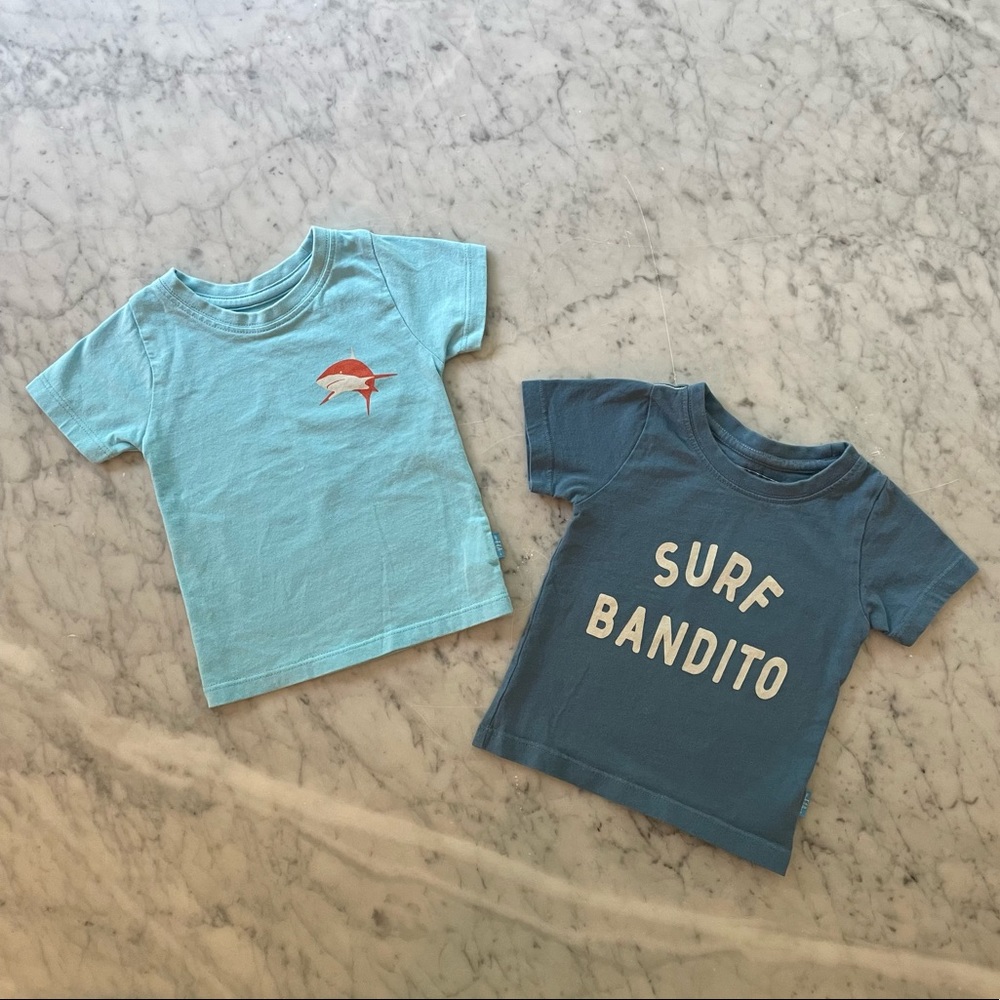 Feather 4 Arrow - Pair of Baby T Shirts 12 Months - Baby Boy Tees - Beach Tees